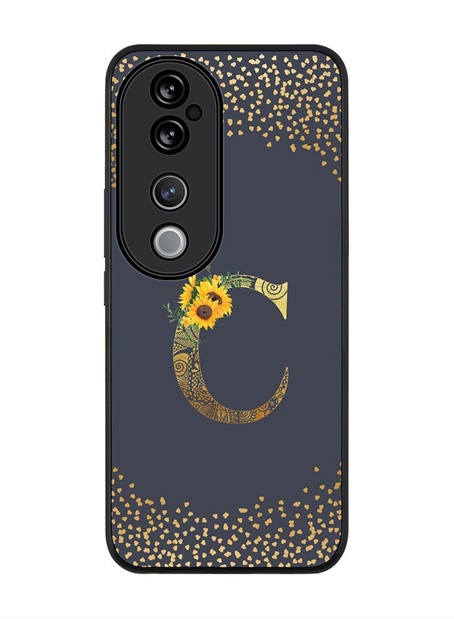 Stylizedd For vivo V40 5G /vivo V40 Pro Case,Slim fit Camera Protection, Shockproof Thin Phone cover - Custom Floral Monogram - C (Grey ) - Image 1