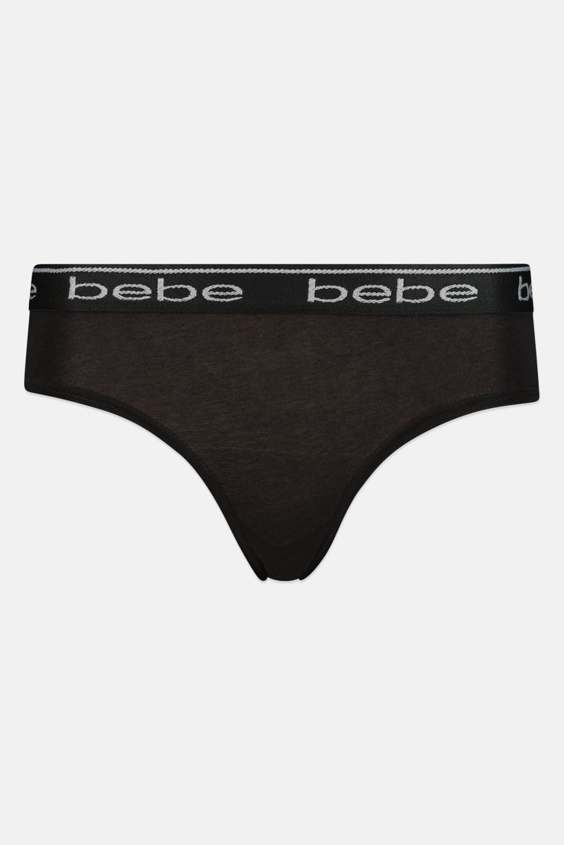 bebe Women 3 Pcs Brand Logo Bikini Panties, Multicolor - Image 3