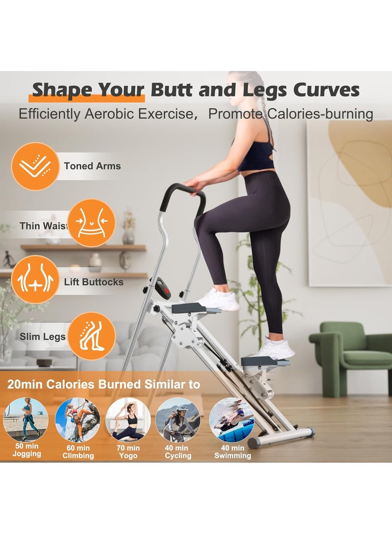 Jourvent Stair Climbing Machine, Folding Stepper Cardio Machine for Home Gym, Adjustable Full Body Workout Equipment, Space-Saving Stair Climber for Muscle Sculpting - Image 2