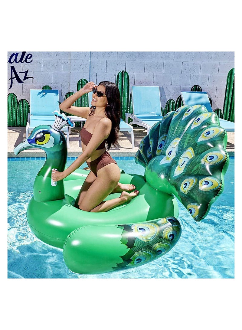 Cool Baby COOLBABY Inflatable Peacock Pool Float Ride on Raft for Swimming Pool Beach Floaties Party Decoration Toys Pool Island Summer Pool Raft Lounge - Image 4