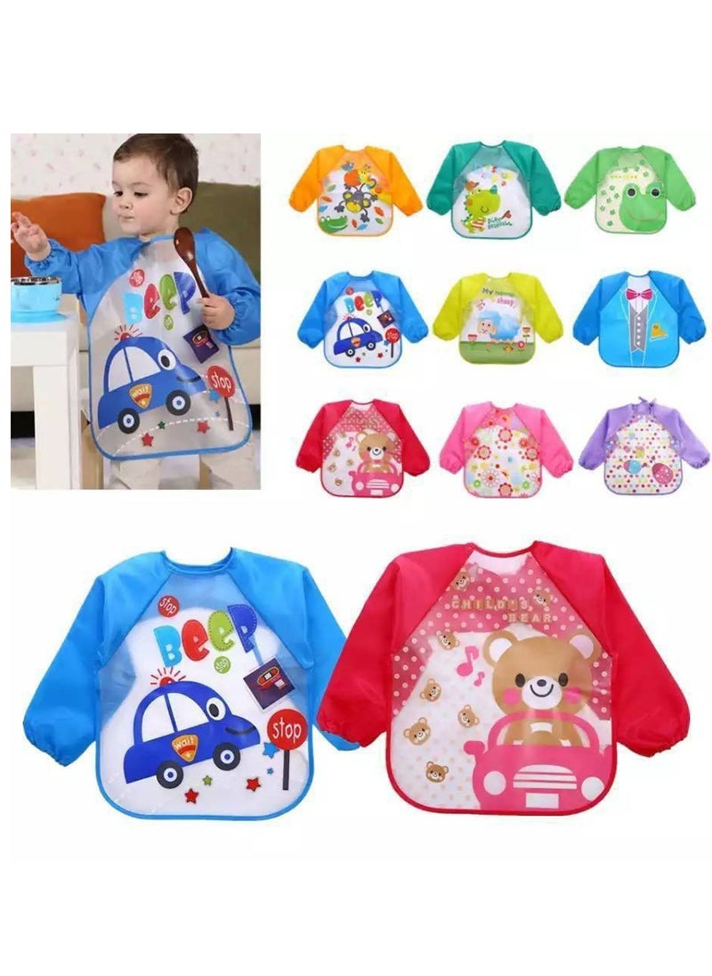 Generic (2 pieces) Childrens bib  Childrens eating apron  Fullsleeve coloring and drawing apron  Multiuse  - Image 1