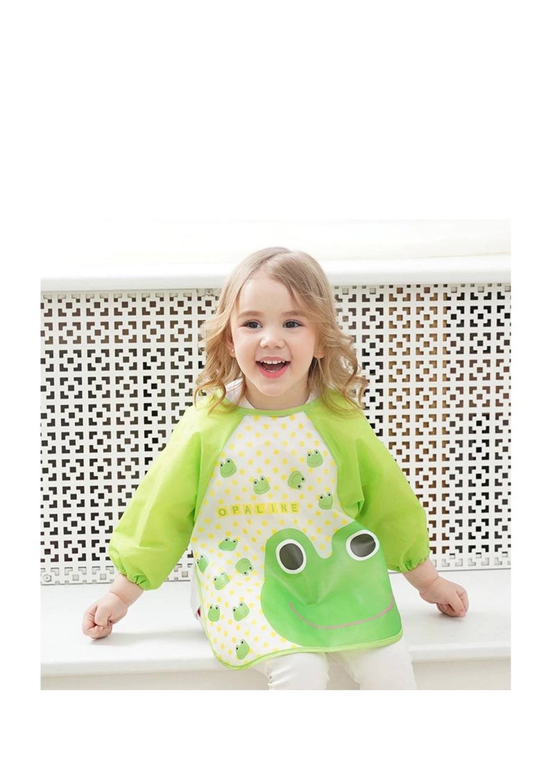 Generic (2 pieces) Childrens bib  Childrens eating apron  Fullsleeve coloring and drawing apron  Multiuse  - Image 2