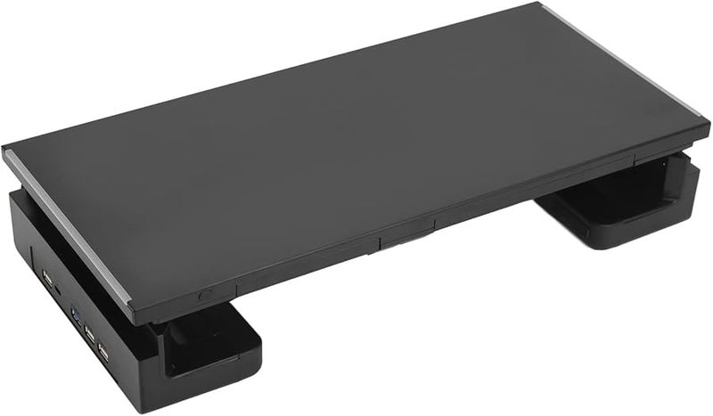 حامل شاشة قابل للتعديل مع صندوق تخزين ومنافذ USB 3.0 وإضاءة RGB مقاس 52x20x8.5 سم منظِّم سطح المكتب - Image 3