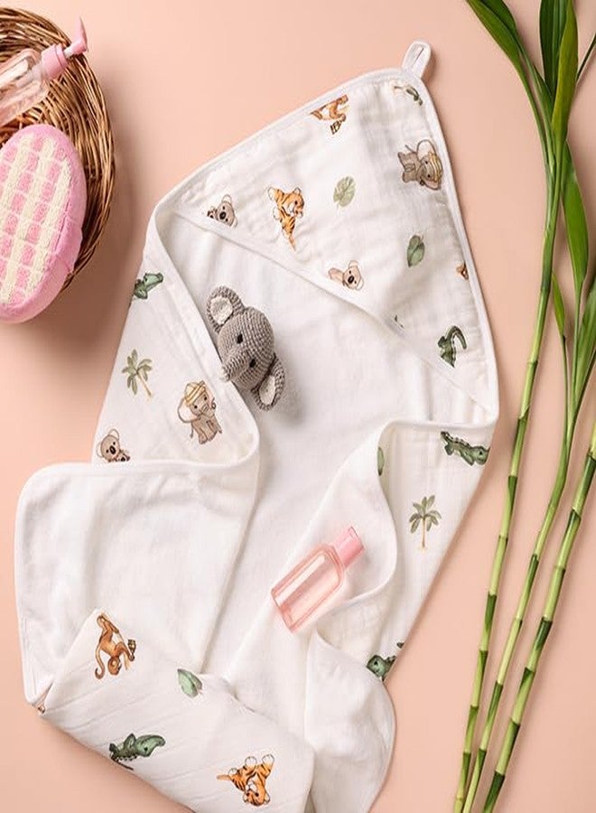 Cugo Snuggly Hooded Baby Towel (Animal Kingdom) – Soft & Absorbent, Perfect for Newborns | Baby Essentials - Image 2