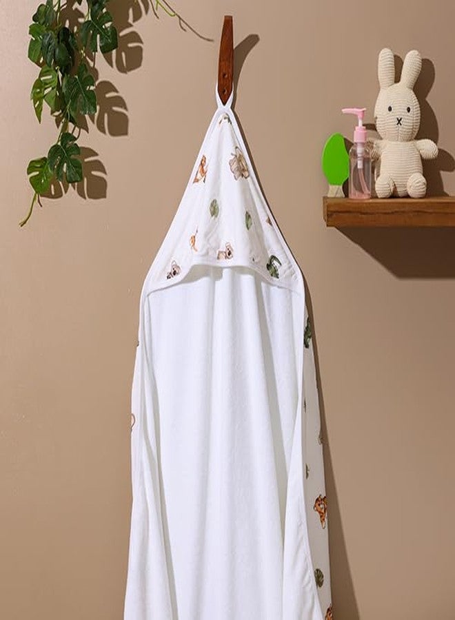 Cugo Snuggly Hooded Baby Towel (Animal Kingdom) – Soft & Absorbent, Perfect for Newborns | Baby Essentials - Image 1