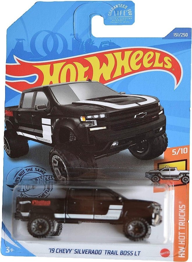 Hot Wheels '19 Chevy Silverado Trail Boss LT, [Black] 151/250 Hot Trucks 5/10