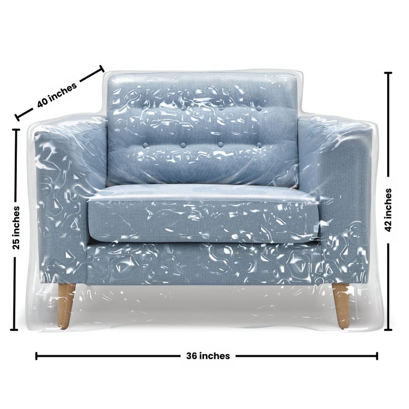 MEMINIM Plastic Recliner Armchair Cover For Pets | Cat Scratching Protector Clawing Deterrent | Heavy Duty Thick Clear Vinyl Chair Slipcover | Waterproof Plastic Furniture Covers For Storage And Moving - Image 2