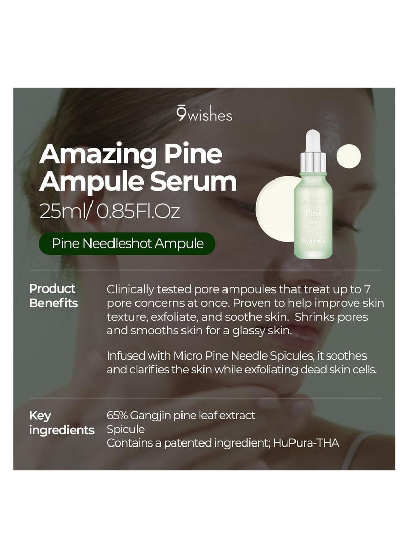 9WISHES [9wishes] Pine Ampule Serum 0.85 Fl. Oz, Pore Reducer & Sebum Control & Dead skin cells - Repair & Purify Skin - Soothing Redness Irritation - Pore Refining Serum Soothing Moisturizing Hydration - Image 5