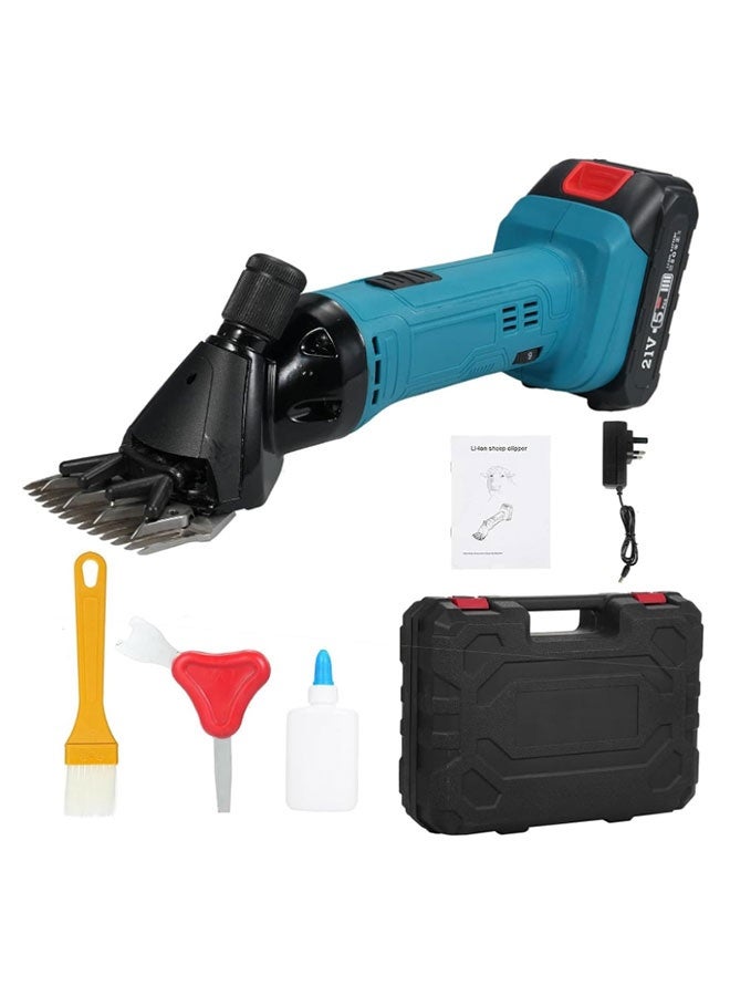 Wool Shearing Machine,Electric scissors 9 Tooth 6 Speed Adjustable Lithium-ion Wool Shears Set For Shearing Animals - Image 1