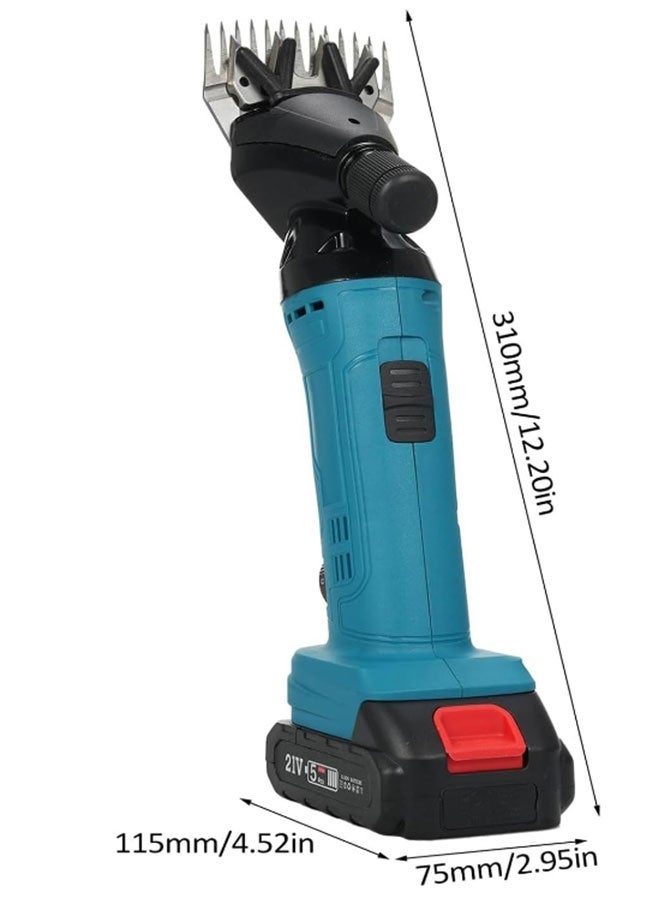 Wool Shearing Machine,Electric scissors 9 Tooth 6 Speed Adjustable Lithium-ion Wool Shears Set For Shearing Animals - Image 2