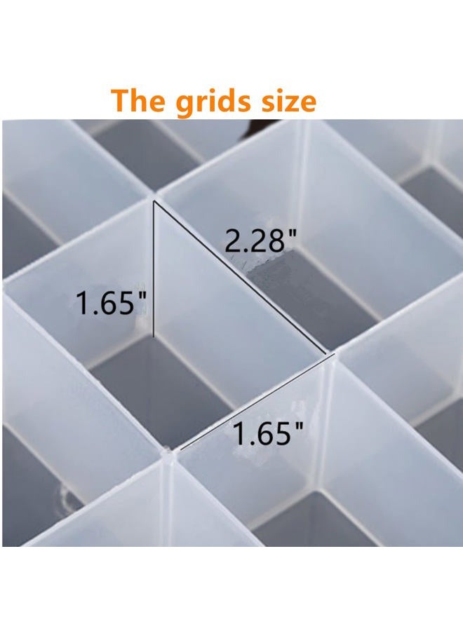 Feadily 2PCS 36 Grids Large Plastic Organizer Box with Dividers, Compartment Organizer Box for Nail Accessories/Screw/Sewing Arts and Oil Paint, Bead Storage Containers 14.9" x 9.2" x 1.9" (Clear) - Image 3