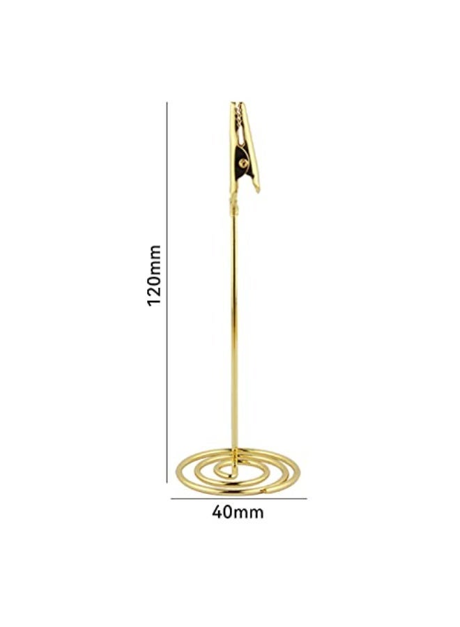 JZS 120mm Tall Table Number Holders Place Card Holder Table Picture Holder Wire Photo Holder Clips Picture Memo Note Photo Stand (Gold,12pcs) - Image 3