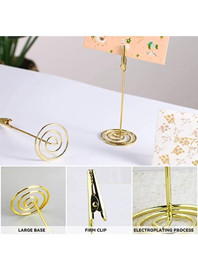 JZS 120mm Tall Table Number Holders Place Card Holder Table Picture Holder Wire Photo Holder Clips Picture Memo Note Photo Stand (Gold,12pcs) - Image 5