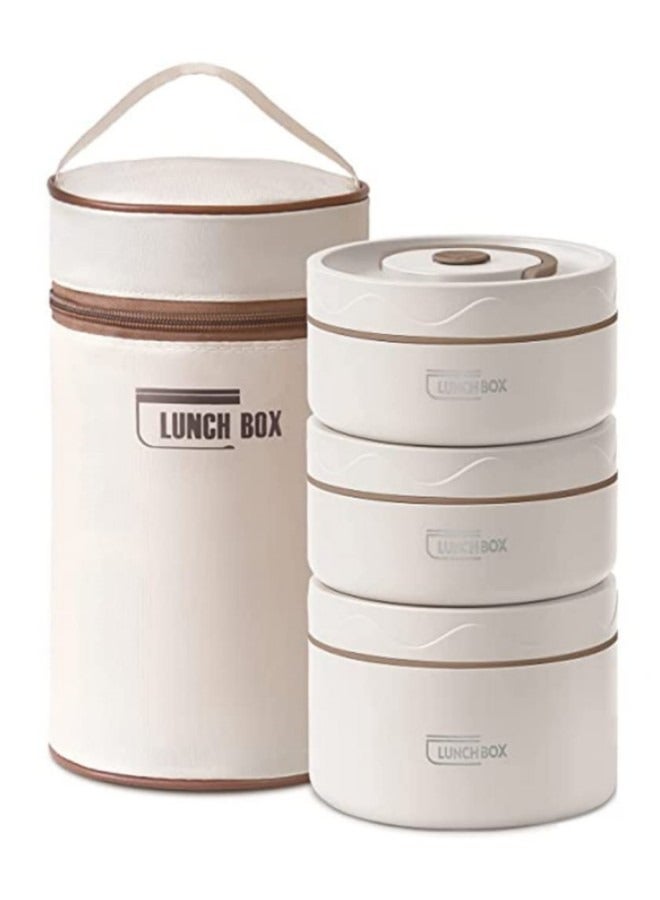 Microwaveable Thermal Lunch Box, Portable Insulated Lunch Containers With Bag, Kids, Set of 3 Tier Insulated Bento Boxes - Image 1