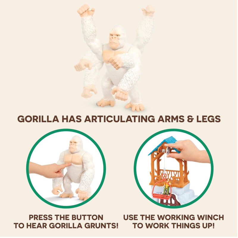 Terra by Battat  Electronic Toy Gorilla for Figurines  Jungle Playset with Animal Toys  Explore the Gorilla Expedition  Snowflake Edition for 3 Years - Image 3