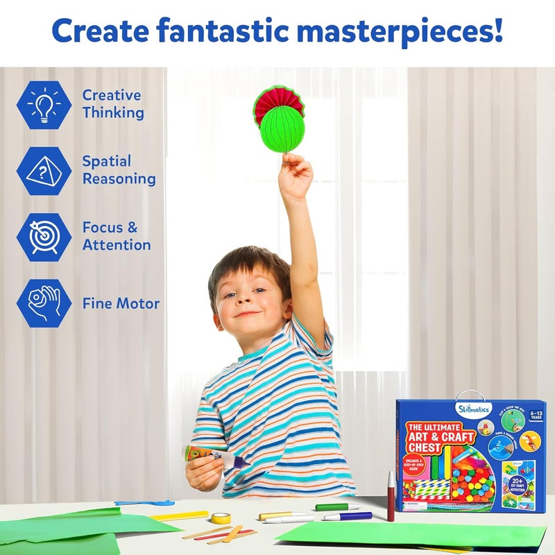 Skillmatics مجموعة الأنشطة الفنية والحرفية النهائية للأطفال - أكثر من 2000 قطعة حرفية مع تعليمات خطوة بخطوة، مستلزمات إبداعية ومجموعة هدايا للبنات والأولاد من عمر 6 إلى 13 سنة - Image 5
