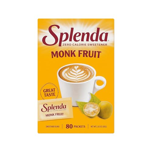 SPLENDA Monk Fruit Zero Calorie Plant Based Sweetener Substitute, Keto Sugar Alternative (80 Count) - Image 1