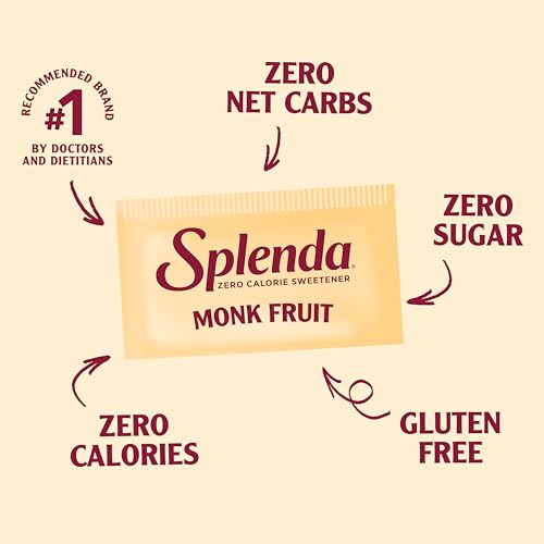 SPLENDA Monk Fruit Zero Calorie Plant Based Sweetener Substitute, Keto Sugar Alternative (80 Count) - Image 4