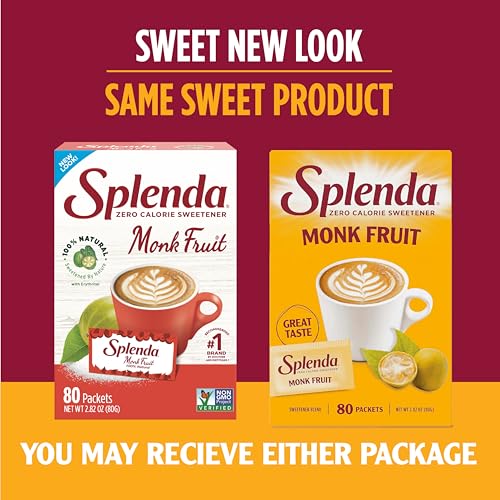 SPLENDA Monk Fruit Zero Calorie Plant Based Sweetener Substitute, Keto Sugar Alternative (80 Count) - Image 3