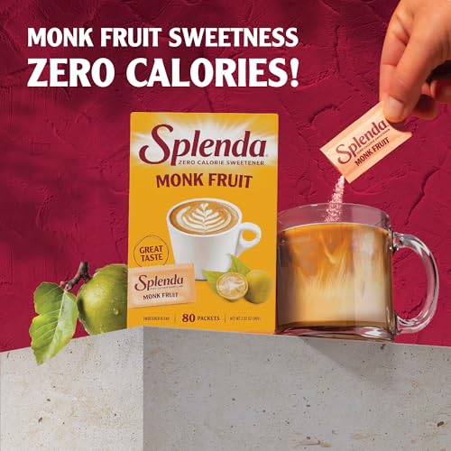 SPLENDA Monk Fruit Zero Calorie Plant Based Sweetener Substitute, Keto Sugar Alternative (80 Count) - Image 2