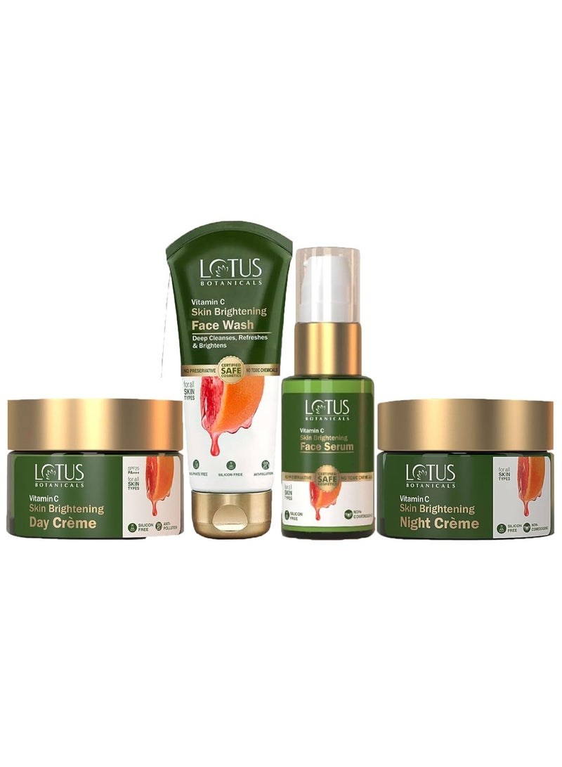 لوتس بوتنيكال مجموعة Lotus Botanicals (4 قطع): كريم نهاري بفيتامين C (50 جم) + كريم ليلي (50 جم) + غسول للوجه (100 جم) + سيروم للوجه (30 مل) - Image 1
