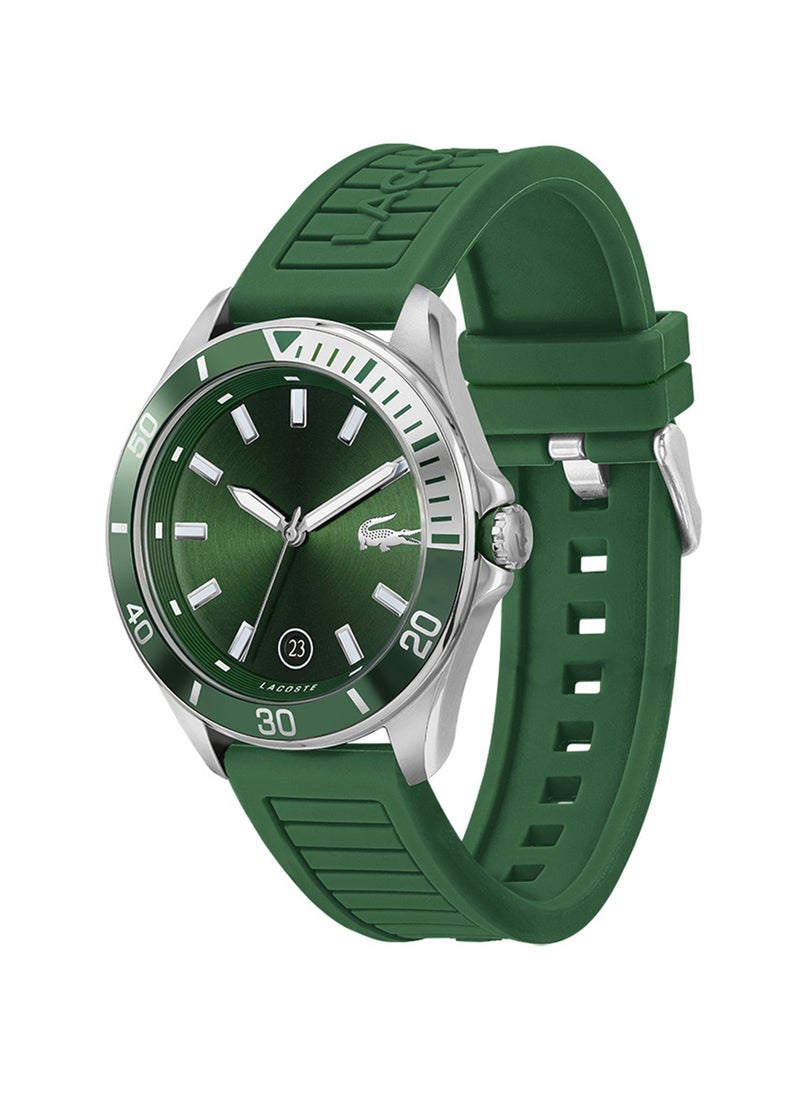 LACOSTE ساعة يد رجالية من السيليكون بعقارب دائرية الشكل 2011263 - 43 ملم  - Image 2