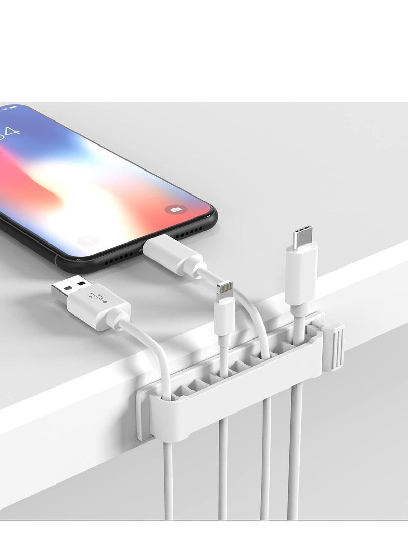 KASTWAVE Cable Clips, 6 Pack Self Adhesive Cord Holders, 10 Slots Cord Organizer Charger Cable Management  for Home, Office, and Car Cable Management - Image 3