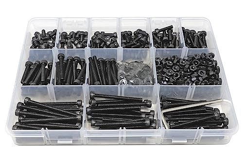 iexcell 720 Pcs M4 x 6/8/10/12/16/20/25/30/35/40/45/50 Alloy Steel 12.9 Grade Hex Socket Head Cap Screws Bolts Washers Assortment Kit, Black Oxide Finish - Image 2