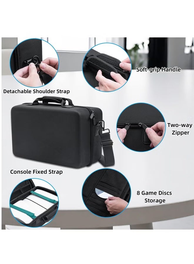 حقيبة محمولة لجهاز بلاي ستيشن 5 سليم، حقيبة صلبة واقية للسفر لجهاز بلاي ستيشن 5 سليم، تدعم الأقراص/النسخ الرقمية، لون أسود - Image 3