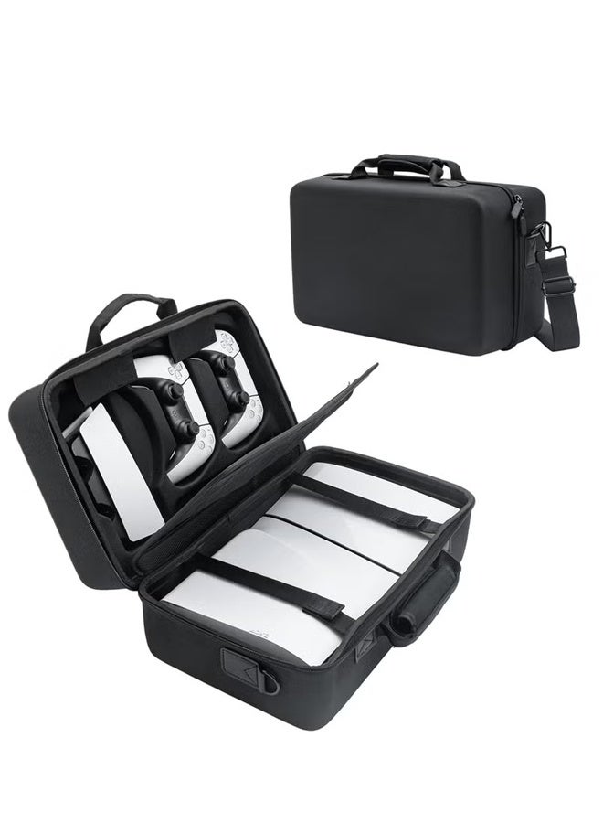 حقيبة محمولة لجهاز بلاي ستيشن 5 سليم، حقيبة صلبة واقية للسفر لجهاز بلاي ستيشن 5 سليم، تدعم الأقراص/النسخ الرقمية، لون أسود - Image 1