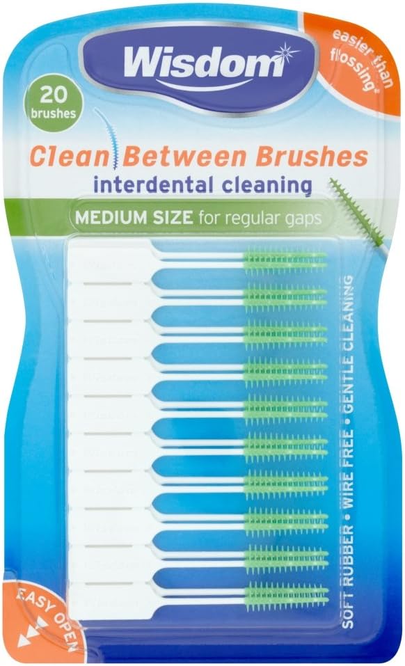 فرش تنظيف بين الأسنان من ويزدوم - عبوة متوسطة تحتوي على 20 فرشاة