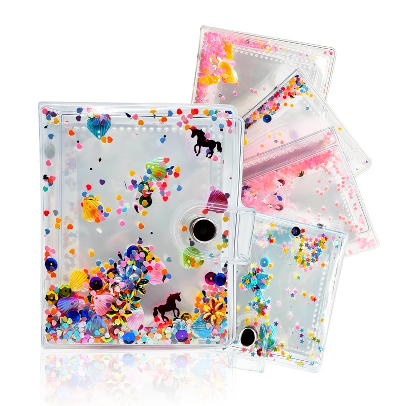 AURHOXII Mini Photo Album for Fujifilm Instax Mini Film, ldeal for Polaroid 2x3 Instant Photos Album, Kpop Photocard Binder, Kids Small Photo Album Birthday Gifts, 32 Pockets, Shiny Color Scheme (Rainbow) - Image 1