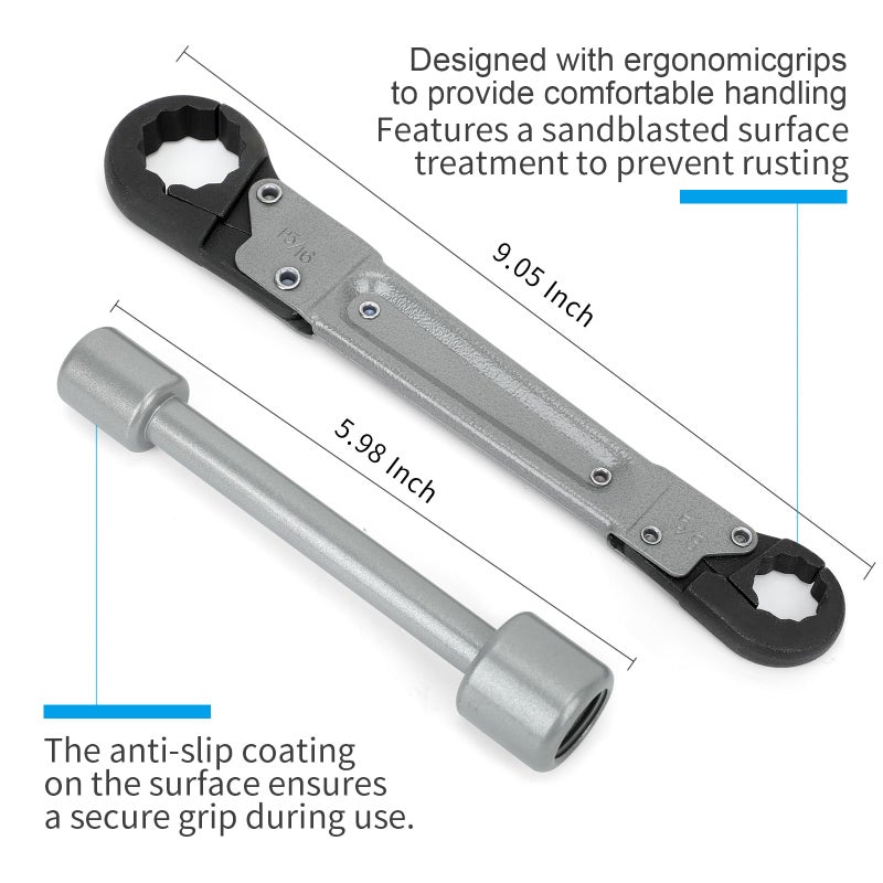 Holdly Plumbing Tools Angle Stop Wrench Kit, Angle-on Wrench Professional Plumber Wrench Tools for Installing New Compression Angle Stop and Removing the Compression Ring (Silver-Angle Stop Wrench Kit) - Image 2