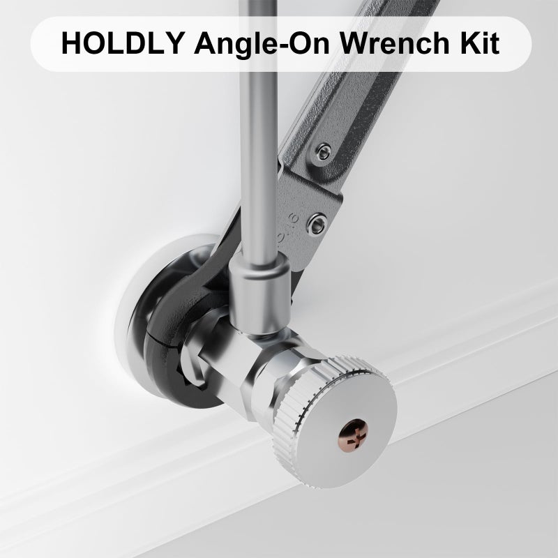 Holdly Plumbing Tools Angle Stop Wrench Kit, Angle-on Wrench Professional Plumber Wrench Tools for Installing New Compression Angle Stop and Removing the Compression Ring (Silver-Angle Stop Wrench Kit) - Image 4