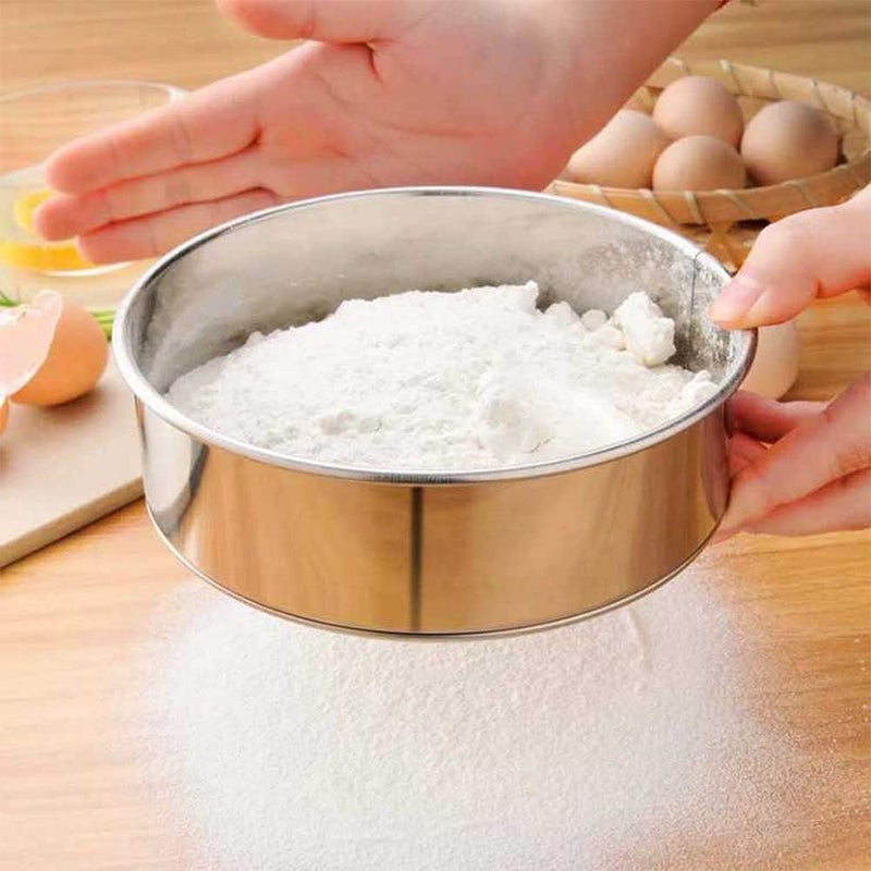 Spaceshoop 6 Pcs Flour Sieve Strainers Sets for Baking, 6 Sizes Stainless Steel Round Fine Mesh Strainer Sifters Food Strainers with 40 Mesh, Kitchen Strainer Colander Sieve for Bake Decorate Cakes - Image 4