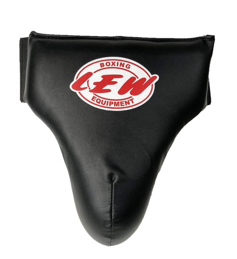 LEW Boxing Competition Style Leather Protector Velcro Guard- (S/M, Black) - Image 3
