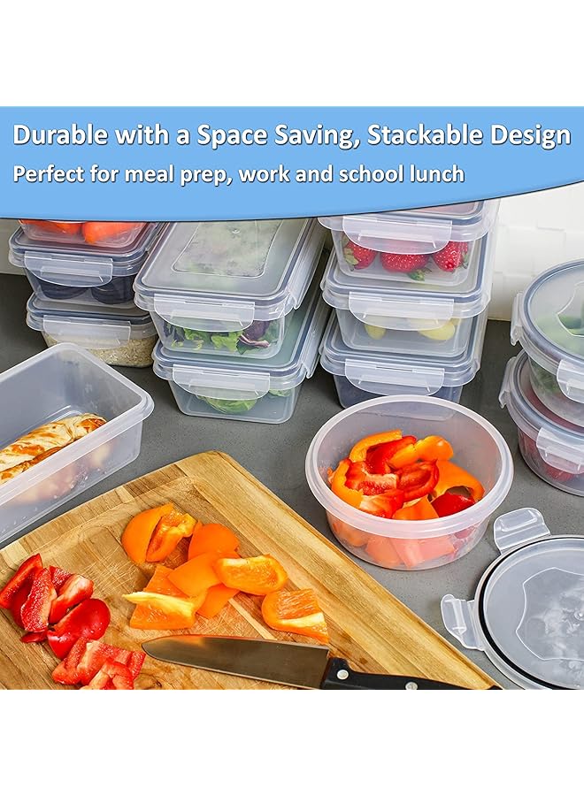 X spring Food Storage Container Set, Plastic Clear Airtight Lunch Container With Lids, Leak Proof Snap Lock Lids Cereal Containers Storage For Meal Prep, Lunches And Kitchen Organization (20Pcs) - Image 4
