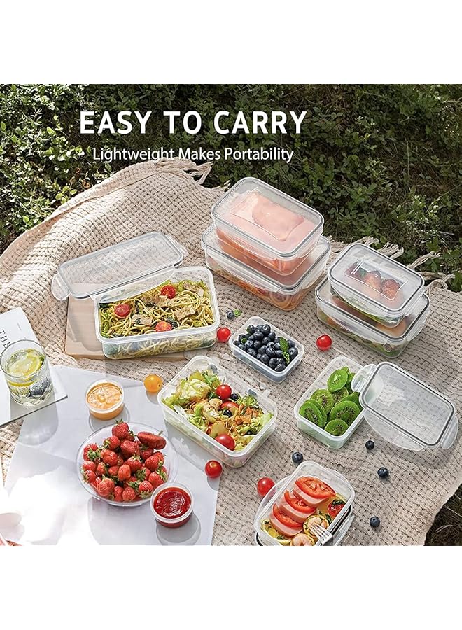 X spring Food Storage Container Set, Plastic Clear Airtight Lunch Container With Lids, Leak Proof Snap Lock Lids Cereal Containers Storage For Meal Prep, Lunches And Kitchen Organization (20Pcs) - Image 5