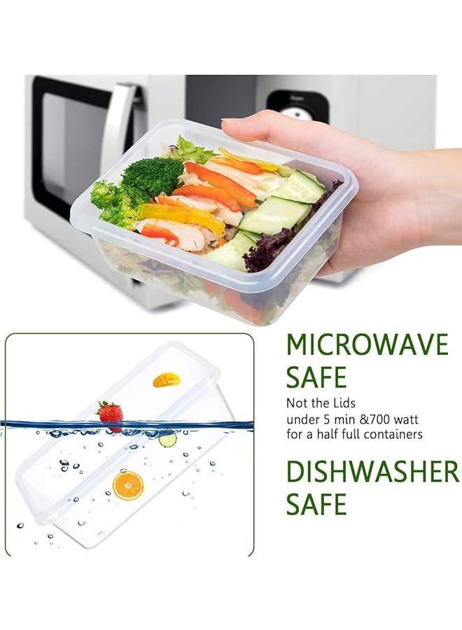 X spring Food Storage Container Set, Plastic Clear Airtight Lunch Container With Lids, Leak Proof Snap Lock Lids Cereal Containers Storage For Meal Prep, Lunches And Kitchen Organization (20Pcs) - Image 3