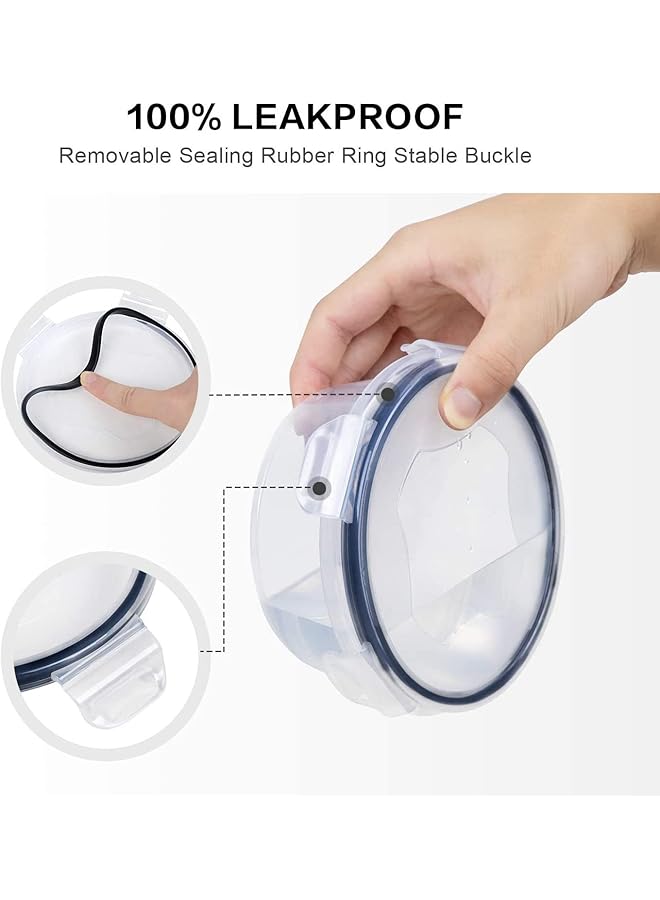 X spring Food Storage Container Set, Plastic Clear Airtight Lunch Container With Lids, Leak Proof Snap Lock Lids Cereal Containers Storage For Meal Prep, Lunches And Kitchen Organization (20Pcs) - Image 2