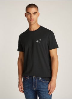 Men's Signature Logo Embroidery T-Shirt - Cotton, Black - pzsku/Z46A7B650A8A2C72CBD92Z/45/_/1738050839/5884d971-afc1-4823-bc5d-18e52eb0a026