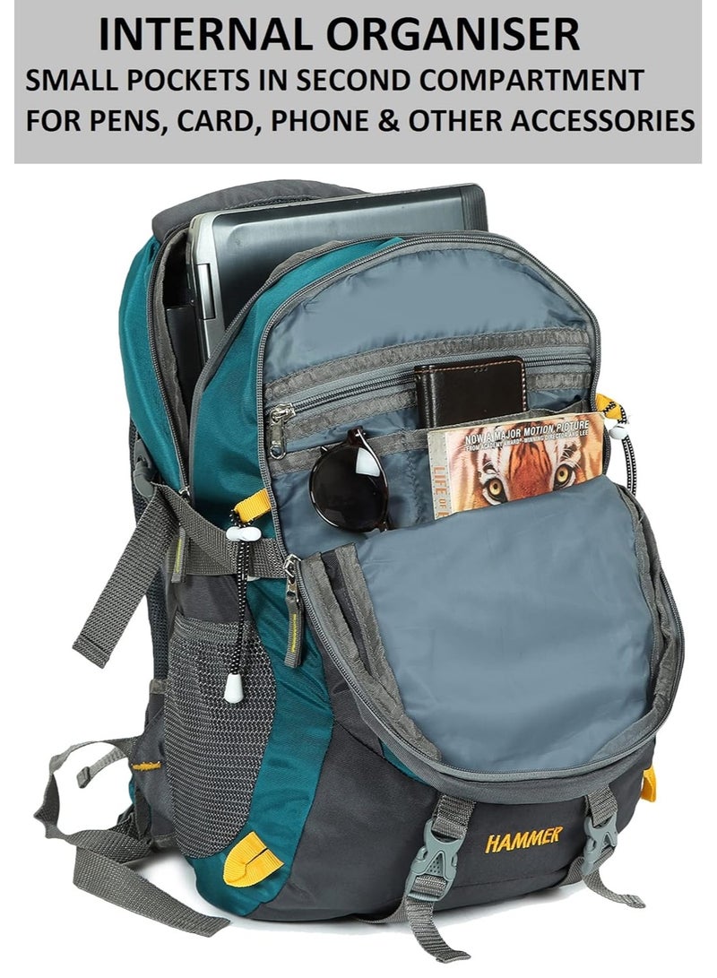 هاف مون Half Moon 45L Hammer Waterproof Rucksack Bags for Men/Trekking Bags for Man | With 17.3" Laptop Compartment & Rain cover | For Trekking, Hiking, Travel Backpack for Men & Women (Sky Blue) - Image 2