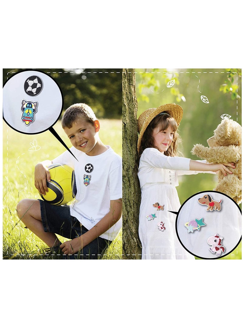 40pcs Cool Kids Embroidered Iron on Patches Sewing on Patches Appliques for Clothes Jackets Hats Backpacks Jeans Boys Girls Fishes Dinosaurs Cars Sports Space Animal Robot Inspirational - Image 5