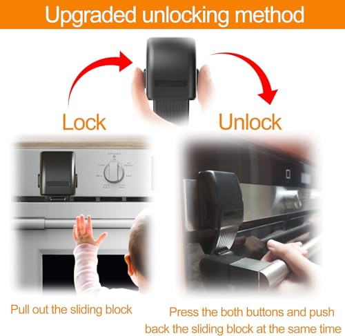 PILISPARK 2 PCS Oven Lock Child Safety, Air Fryers Oven Front Door Lock Child Safety for Toddlers, Easy to Install Oven Safety Locks & Dishwasher Door Lock for Baby Safety - Image 5