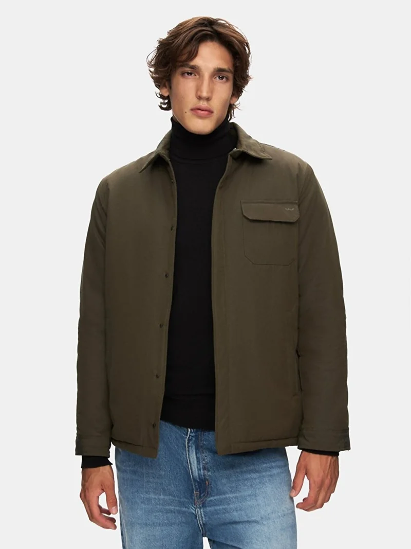 ال تي بي Shirt Collar Technical Green Coat