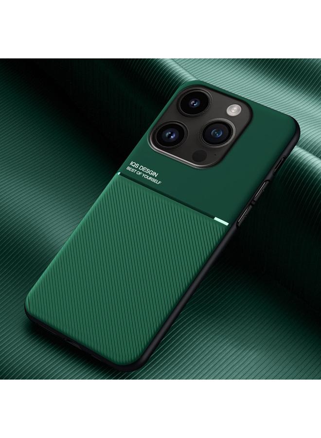 S-TOP Case For iPhone 15 Pro Classic Tilt Strip Grain Magnetic Shockproof PC + TPU Phone Case - Image 1
