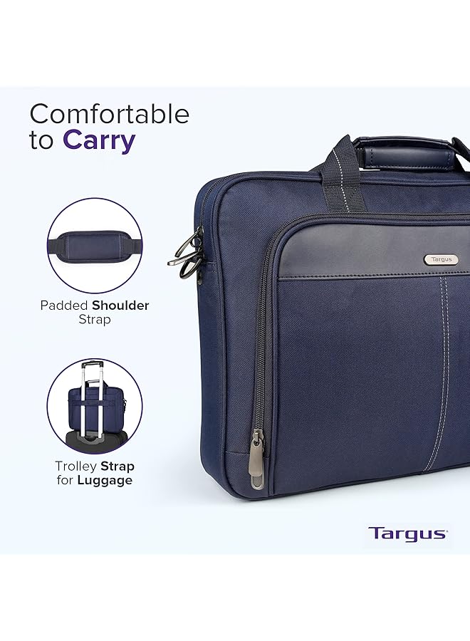 targus Unisex Adult Slim Briefcase With Crossbody Shoulder Bag 16" Classic Topload Notebook Carrying Case - Image 3