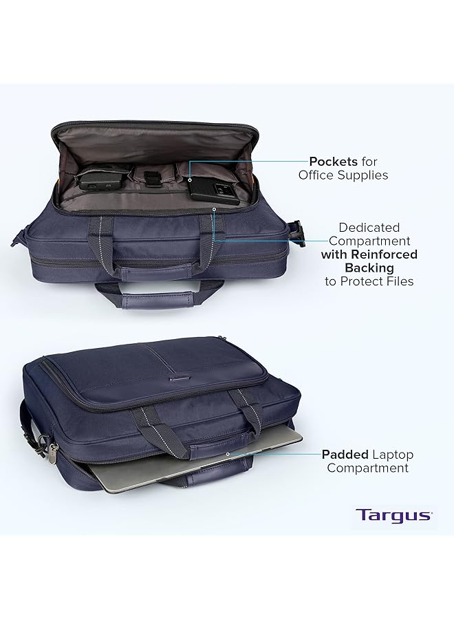 targus Unisex Adult Slim Briefcase With Crossbody Shoulder Bag 16" Classic Topload Notebook Carrying Case - Image 4