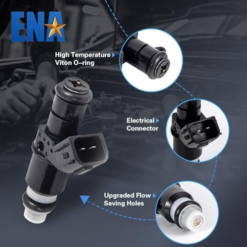 ENA حقن الوقود ENA لـ 16450RNAA01 FJ785 16450-PWA-003 متوافق مع هوندا سيفيك 2006 2007 2008 2009 2010 2011 l4 1.8L، متوافق مع 2007-2013، سيتي 2010 2011 2012 2013 l4 1.5L، مجموعة من 4 - Image 2