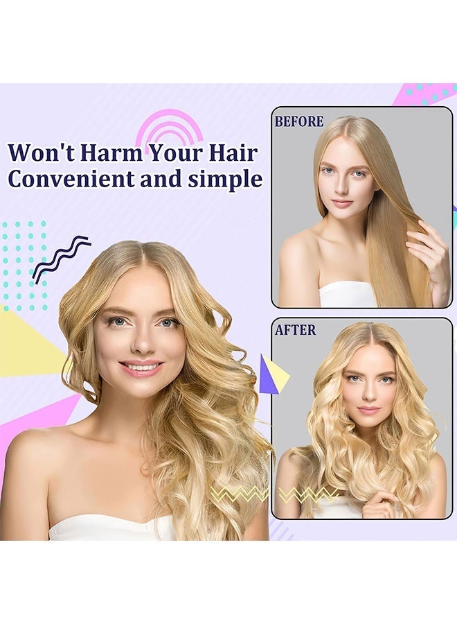 20PCS Pink Large Heatless Hair Curlers, Silicone Mushroom Bell Rolls Overnight Sleepy Curls No Heat DIY Wave Hairstyle Tool for Travel Home - Image 3